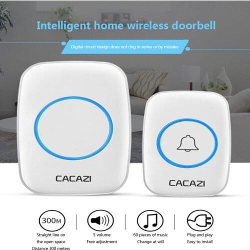 Wireless Waterproof Doorbell 300m Range US EU UK AU Plug Home Intelligent Door Bell Chime 1 2 Button 1 2 3 Receiver