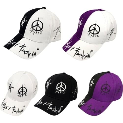 Unisex Harajuku Hip Hop Baseball Cap Color Block Graffiti Letters Snapback Hat 649C