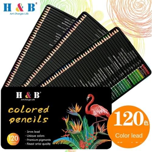 72/120 Colored Pencil Professional Art Set Beginners Hand-Painted Oily Color Lead Custom Logo Iron Box colored cute pencils