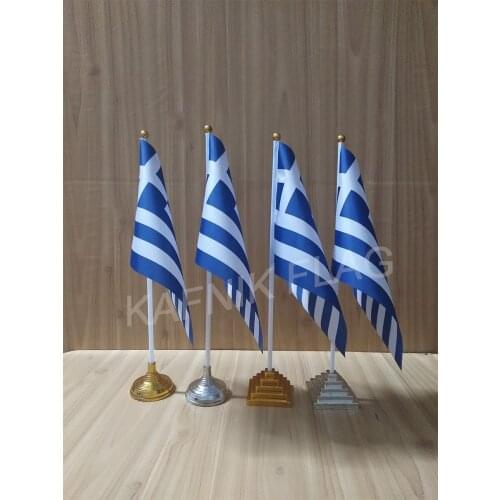 KAFNIK,5/10pcs a lot Greek table desk flag banner 14*21cm flag /Plastic flags or suction cups for your choice free shipping
