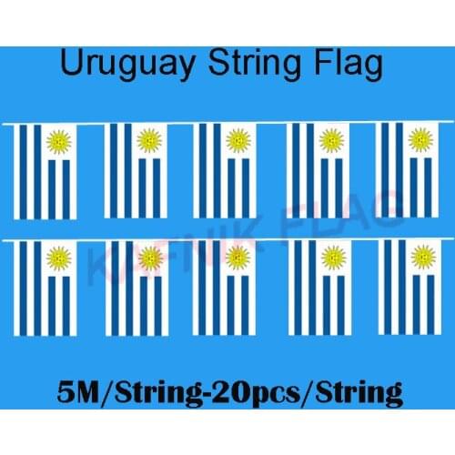 KAFNIK,5 meters 20 faces 14*21CM Uruguay String Flag Banner Bar For Party Decoration/World Event Carnival Decor