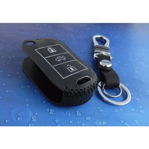 Leather for 2008 3008 301 508 Key Fob Keyless Entry Remote Transmitter case cover W