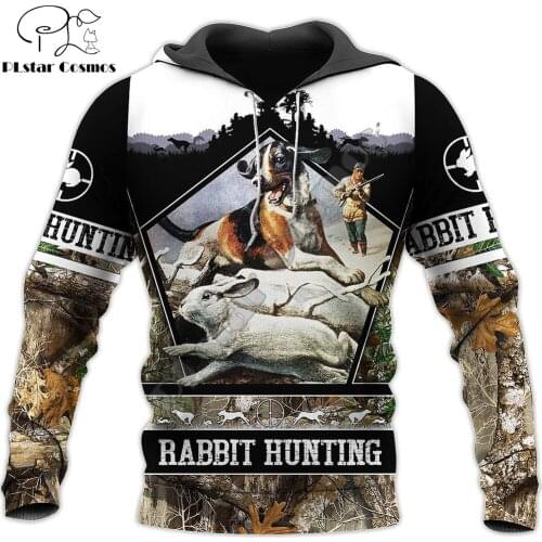Beautiful Rabbit Hunting 3D All Over Printed Men Hoodie Unisex Deluxe Sweatshirt Zip Pullover Casual Jacket Tracksuit KJ351
