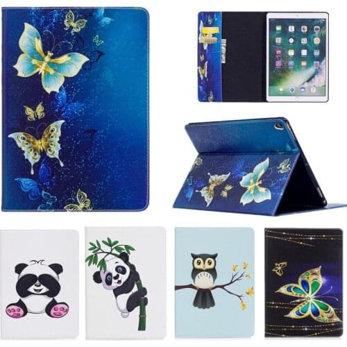 Fashion Panda Owl Pattern Case For Apple ipad pro 10.5 inch Smart Case Cover For iPad pro 10.5"Funda Tablet Leather Stand Shell