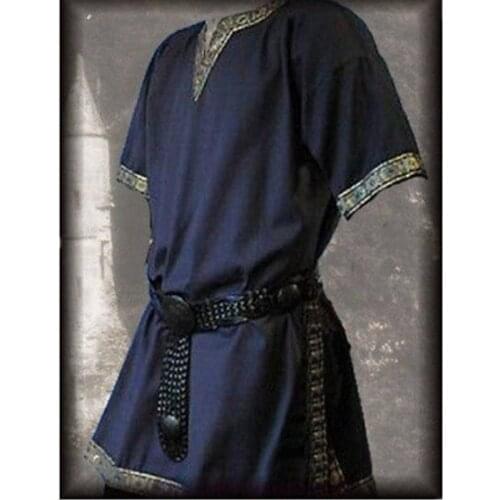 Wholesale Medieval Renaissance Costumes Men Nobleman Tunic Viking Cosplay Aristocrat Chevalier Knight Halloween Party Props