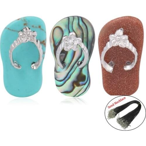 Natural Stone Abalone Shell Creative Seaside Pendant Ladies Jewelry Making DIY Necklace Sweater Chain Accessories New Year Gift