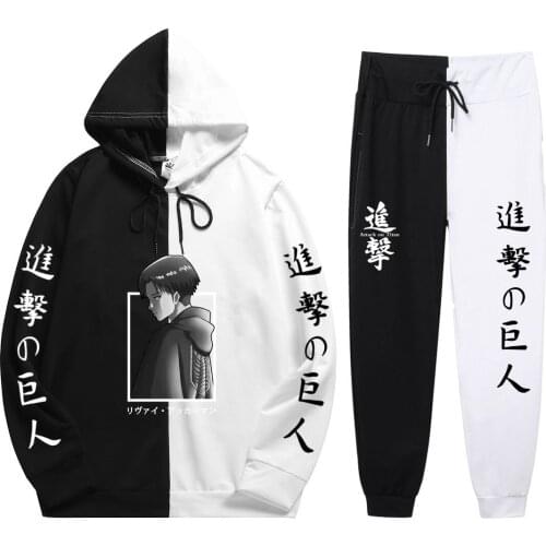 New 2021 Anime Attack on Titan Hoodie Pants Casual Men Women Tracksuits Casual Jogging Suits Harajuku