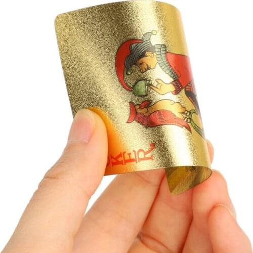New Gold Foil Poker Set 24K Gold Playing Cards Poker Game Deck Waterproof Cards Magic Deck Plastic Magic Card