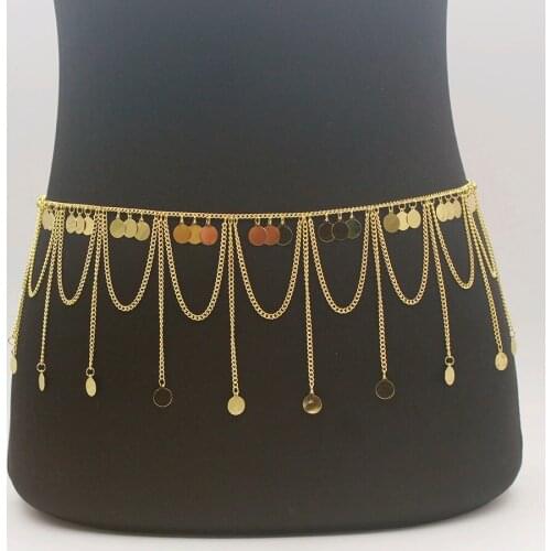 New Arrival Sexy Waist Chain Fine Boho Gypsy Tassel Chain Gold Color Body Body Chain For Women Collier Femme Body Jewelry