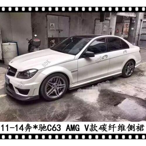 Applicable to Trbt Refitting C63 Rail W204 Mercedes Benz C-class Amg Carbon Fiber Side Skirt Bottom