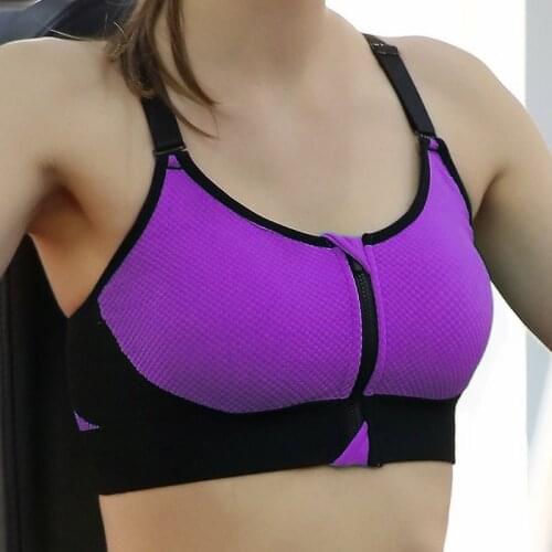 Professional anti-shock zipper bra strap adjustable underwear women bra