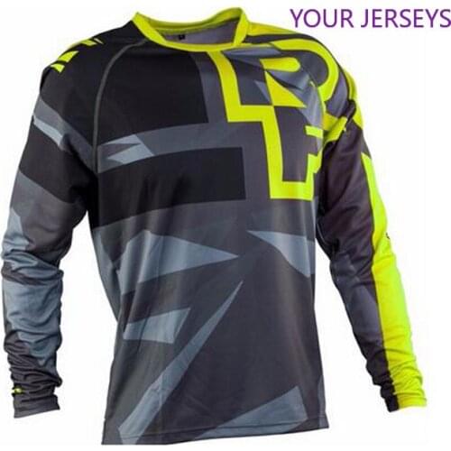 New Downhill Long Sleeve Jersey Mountain Bike Motorcycle MTB DH rf Cycling Jersey Motocross Shirt Ciclismo Clothes Black Yellow