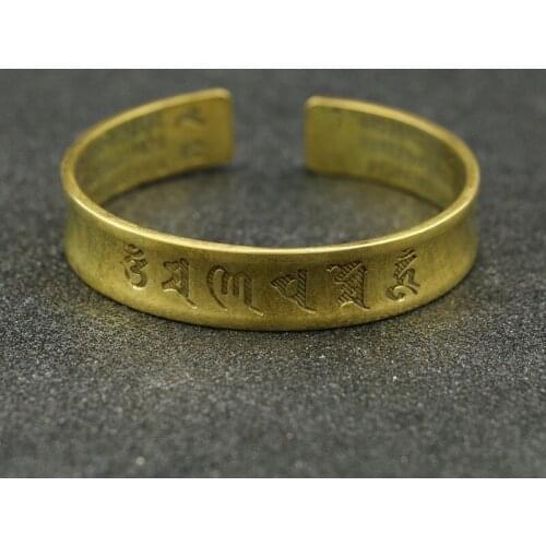 Heart Sutra Bracelet Mens And Womens Trend Pure Copper Six Words Truth Words Bracelet Retro Bracelet