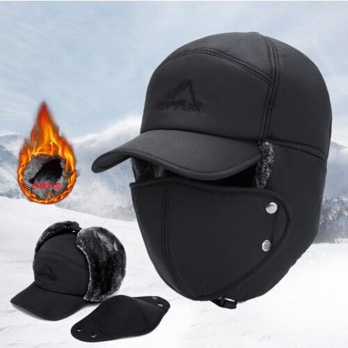 Fly Fishing Cap Autumn Winter Warm Windproof Hat Outdoor Sport Hiking Hunting Visor Hat Cover Face Ear Camping Headwear Fish Cap