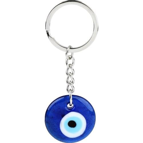 Blue Eyes Keychain Fashion Lucky Turkish Key Ring Cartoon Translucent Pendant Key Chain Jewelry Gift