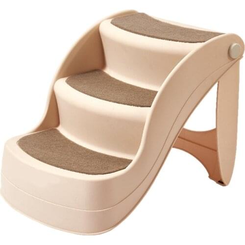 Pet Stairs Folding Climbing Ladder Sofa Bed Ladder Small Dog Cat Climbing Ladder Plastic Non-slip Dog Steps