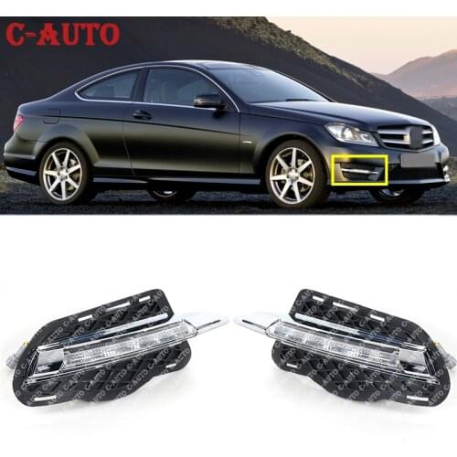 For Mercedes-Benz C-Class w204 180 200 250 260 300 2008-2010 Car LED Daytime Running Light DRL Fog Lamp Cover Fashion Edition