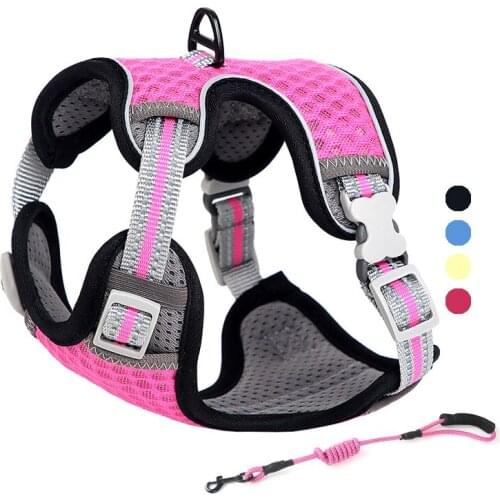 Reflective Cat Harness Leash Breathable Dog Harness Vest Pet Clothes Outdoor Walking Chest Strap With Leashes Pet Supplies