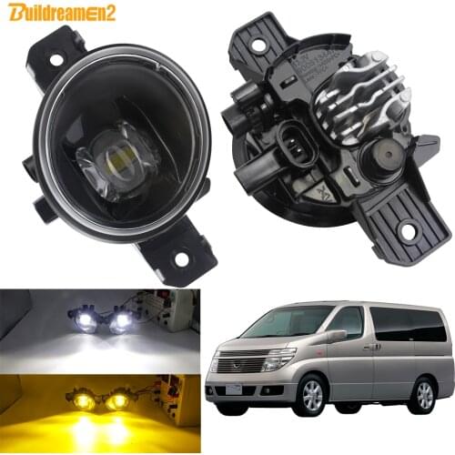 Fog Light Assembly For Nissan Elgrand E51 2002 2003 Car 30W 8000LM Front Bumper LED Lens Fog Lamp Daytime Running Light 12V