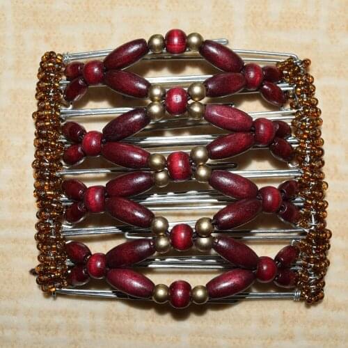 Burgundy vintage beads metal comb girls wedding pary best gift magic comb 10 pcs /lot