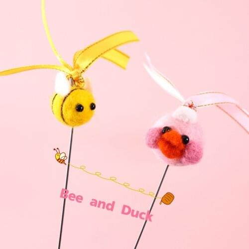 Duck Funny Cat Stick Toys Tease Cat Stick Interactive Pet Toys for Cat Plush Playing Toy Pet Supplies