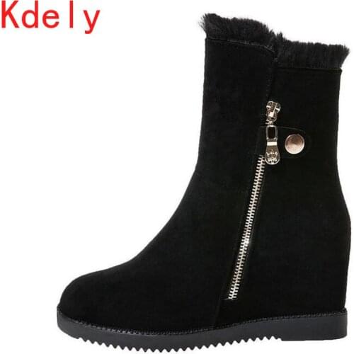 2021 Women Boots Winter Outdoor Keep Warm Boots Waterproof Womens Snow Boots Thick Heel with Round Head Mid-heels Boots shoes