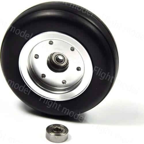 1pcs 3.5" Rubber Wheel Aluminum Hub with Wheel Adapter Rubber Tire For Model Aircraft RC Airplane