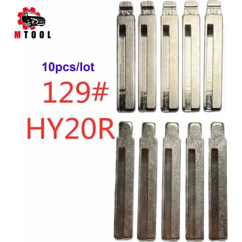 10pcs/lot #129 lishi HY20R Metal Blank Uncut Flip KD VVDI Remote Key Blade for Hyundai Santa Fe Veloster Auto Replacement