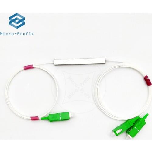 10pcs/lot Free Shipping 0.9mm Steel Tube 1x2 Mini Blockless 1*2 SC/APC Connector Fiber Optic PLC Splitter