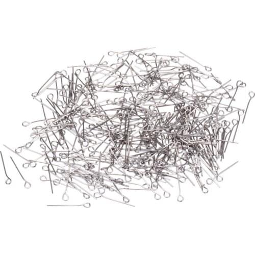 Jewelry Findings 304 Stainless Steel Eyepins, 20mm, 30mm,40mm,Hole: 2mm; Pin: 0.6mm; 200pcs