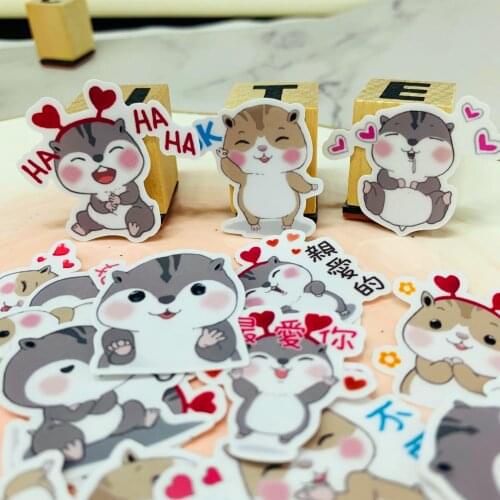 32 pcsCute little hamster for kid homemade book stickers on laptop / decorative scrapbooking