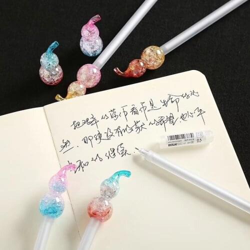 36PCS Hoist Crystal Ice Gel Pen Creative Colorful Laser Gradient Hoist Pen Students Kawaii School Supplies Stationery