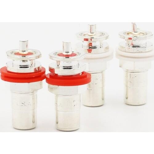 4Pcs CMC-826-AG CMC RCA Audio Female socket Connector Silver Plated for DIY amp