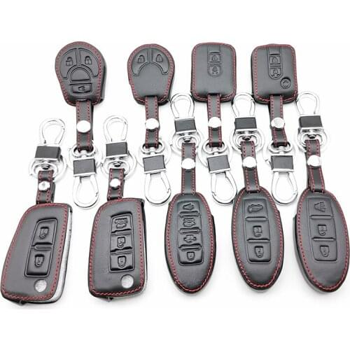 8 Styles Leather Car Key Case Cover For Nissan Qashqai J10 J11 X-Trail T31 T32 kicks Tiida Pathfinder Murano Note Juke Micra