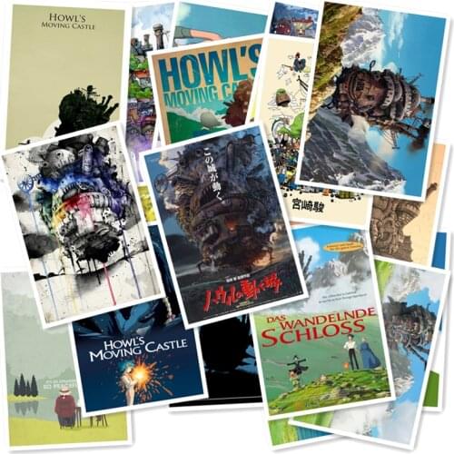 A1-30 Howls Moving Castle 20/pcs PVC Series Sticker Home Decor Fridge Styling Wall Travel Suitcase Graffiti Styling