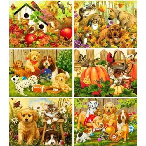 Dogs Diamond Embroidery Painting Animals Diamand Mosaic Complet Stones Stickers Wall Decor New Arrival Hobby Picture Diamond Dot