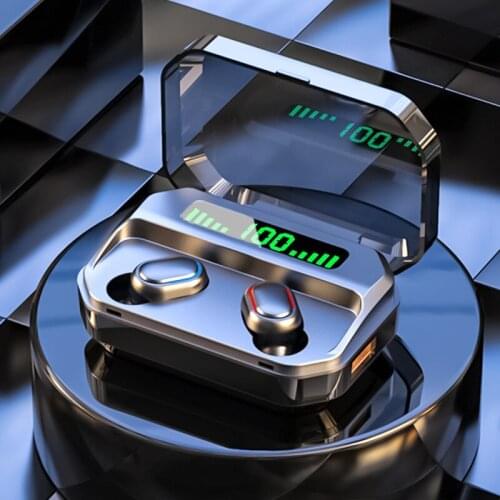 CB-309 5.0 Wireless Bluetooth Headset Touch Digital Display ABS Material Small Portable With Charging Cable Earbuds Headphone