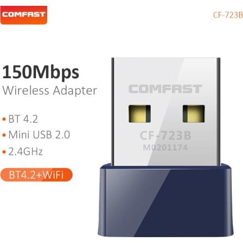 Comfast Mini USB 2.0 Wireless Wifi Adapter 150Mbps Dongle Receiver Network LAN Card PC Bluetooth 4.0 Receive&Transmit CF-723B