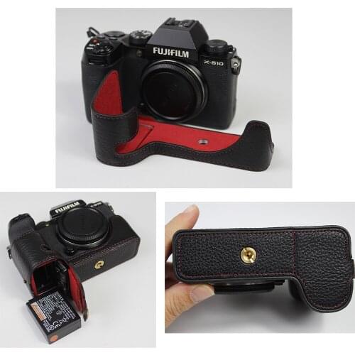 Genuine Leather Camera case Half Cover Case For Fujifilm Fuji XS10 X-S10 Camera Bag