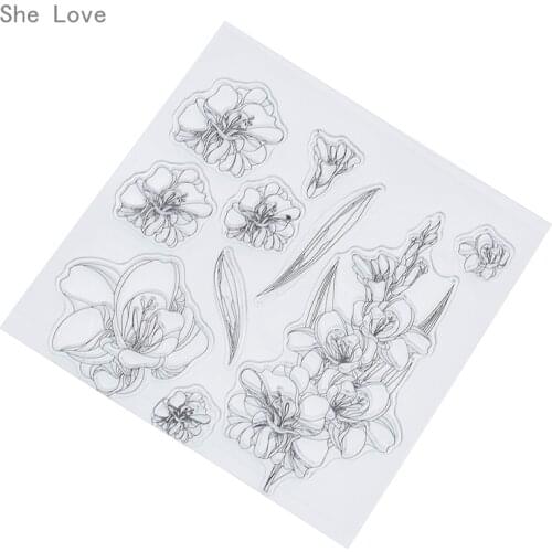 Chzimade Flower Transparent Clear Stamp for DIY Scrapbooking Card Decorative Embossing Background Sheet