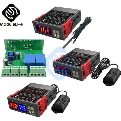 STC1000 3028 12V 110-220V Probe line 20A Digital Temperature Control LED Display Thermostat With Heat/Cooling Control Instrument
