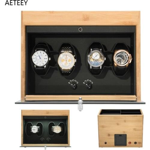 New Wood Watch Winder Box 4 Slot Watch Organizer Lock Boxes Automatic Chain Motor Box for Mechanical Watch Caja Para Reloj