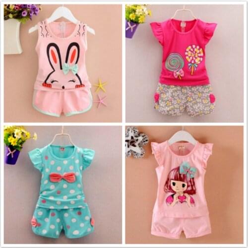 Kids Clothes Boys 0 to 4 years Summer Set Girls Sleeveless Tshirts Vest + Shorts Pant 2PCS Clothing Children Cotton Top Pajamas