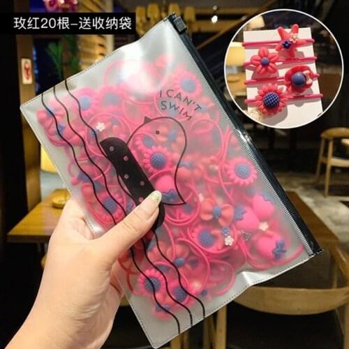 20Pcs Childrens hair accessories girls headdress not hurt hair tie hair ring hairpin hair rope rubber band set