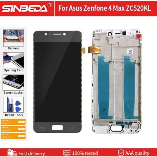 5.2" Display For Asus Zenfone 4 Max ZC520KL LCD Touch Screen With Frame Digitizer Replacement For ASUS ZC520KL LCD