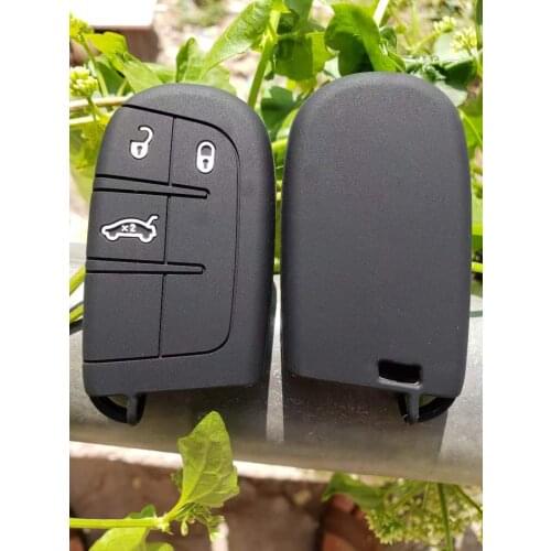 For Jeep Grand Cherokee Wrangler Fiat Ottimo 3 Buttons Silicone Car Key Case Cover Holder New