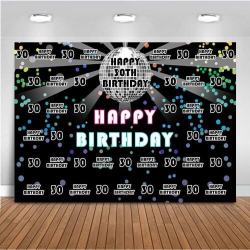 Disco 30th Birthday Theme Party Backdrop Back to 80s 90s Theme Parties Photography Background Light Decoration Supplies Birthday
