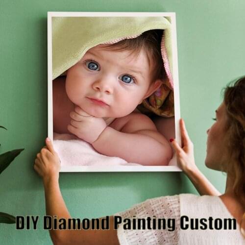 Huacan 5D DIY Diamond Painting Photo Custom Full Round Diamond Embroidery Kits Christmas Decoration Gift