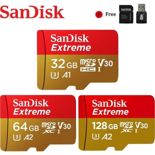 Sandisk Original Memory Card Extreme Micro SD Card A2 A1 V30 U3 4K Flash Card 64GB 32GB TF Card 128GB Memory Microsd For Phone