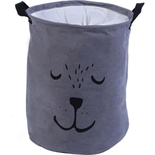 Laundry Basket Storage Basket Organizer with Handle Folding Toy Desk Cotton Linen Dirty Clothes Sundries Laundry Basket